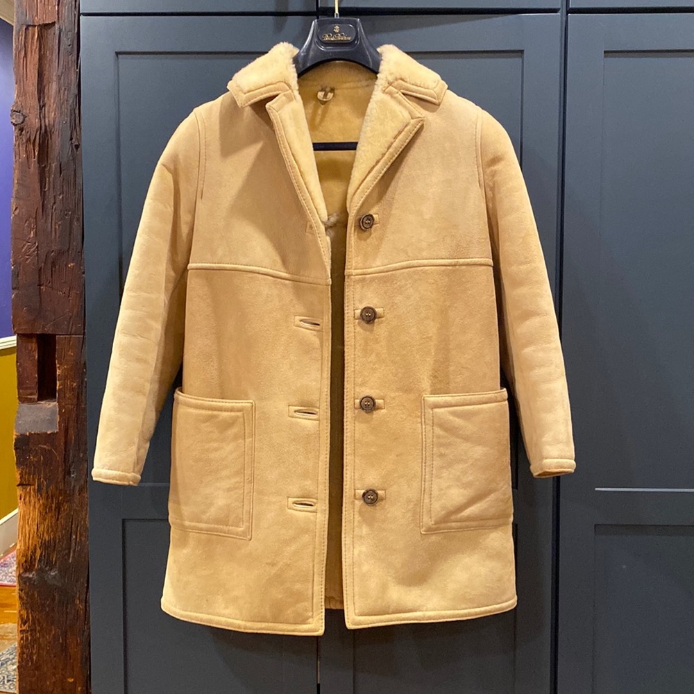 Vintage Genuine Shearling Tan Coat